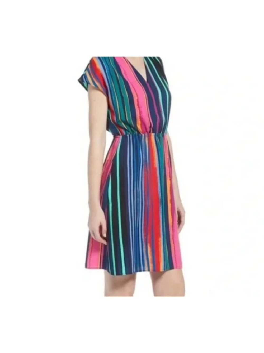 Halogen multi-color dress sleeveless casual v-neck aline lightweight